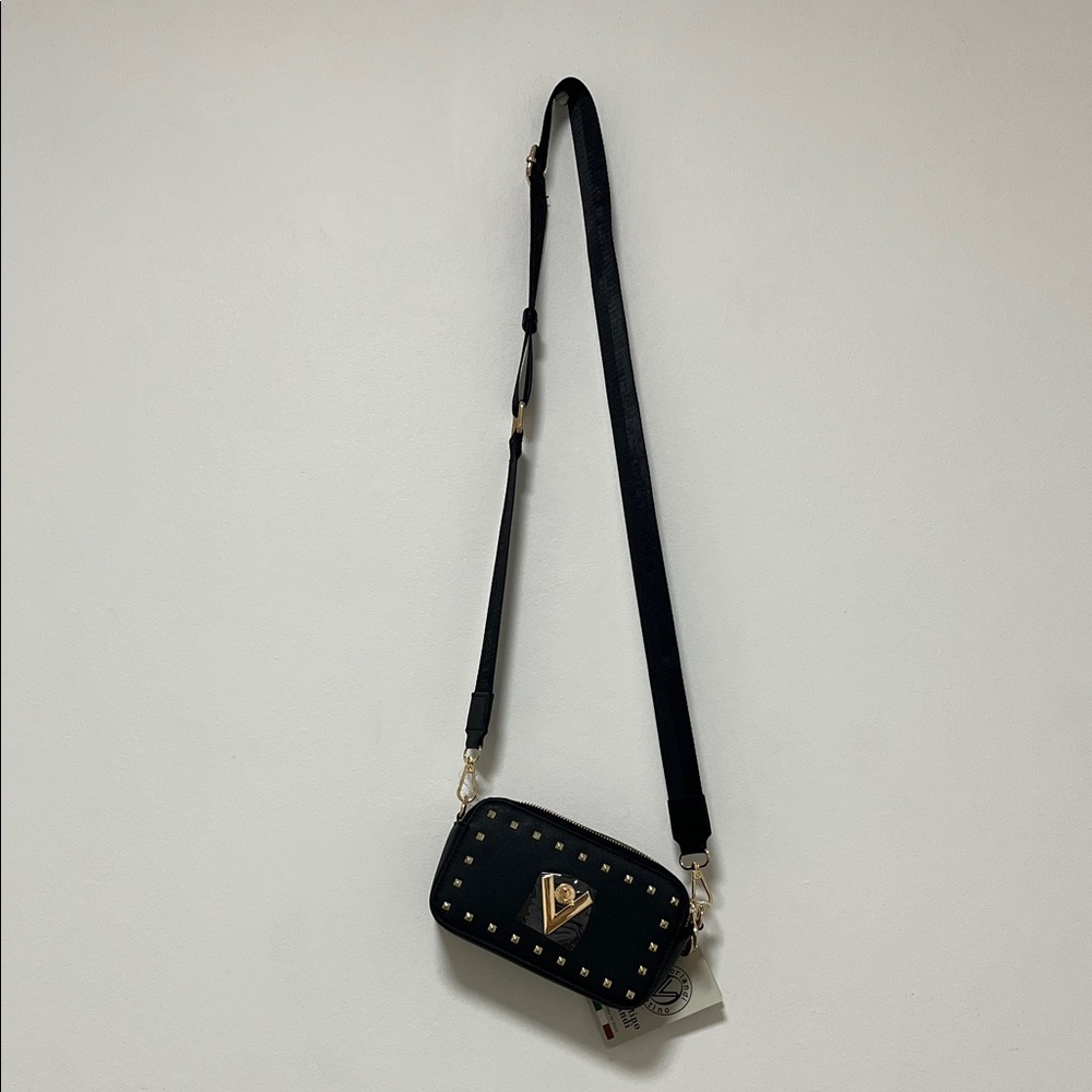 Valentino Orlandi Black and Gold Crossbody Bag